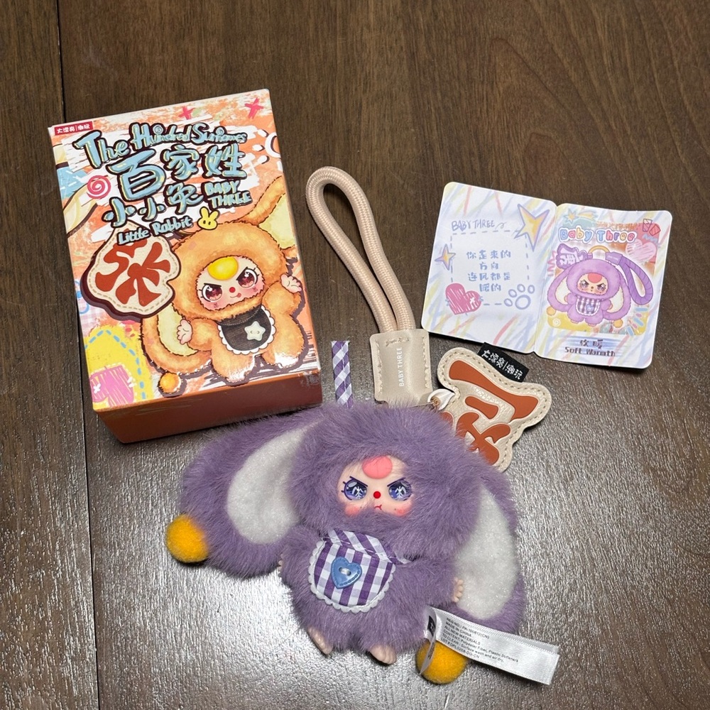 Baby Three- The Hundred Surnames Little Rabbit Plush Keychain Confirmed Box